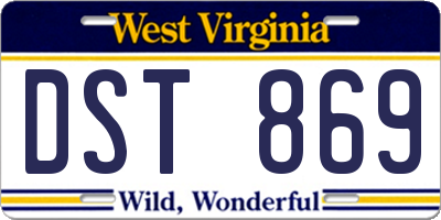 WV license plate DST869