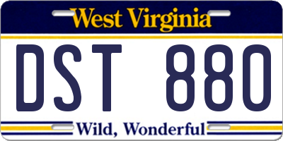 WV license plate DST880
