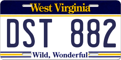 WV license plate DST882