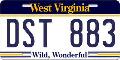 WV license plate DST883