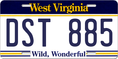 WV license plate DST885