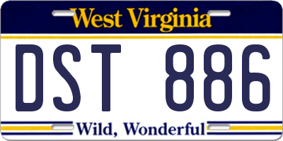 WV license plate DST886