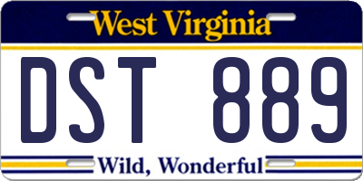 WV license plate DST889