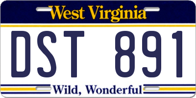 WV license plate DST891