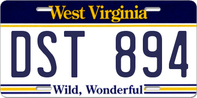 WV license plate DST894