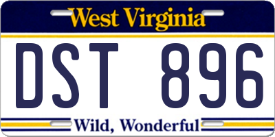 WV license plate DST896