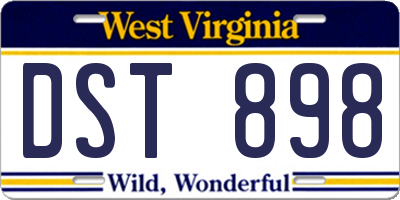 WV license plate DST898