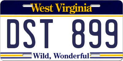 WV license plate DST899