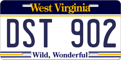 WV license plate DST902