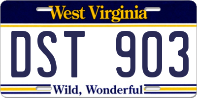 WV license plate DST903