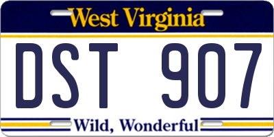 WV license plate DST907