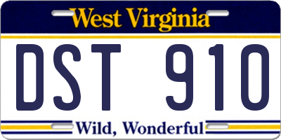 WV license plate DST910