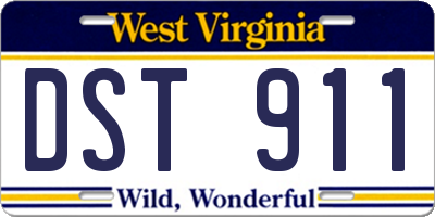 WV license plate DST911
