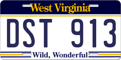WV license plate DST913