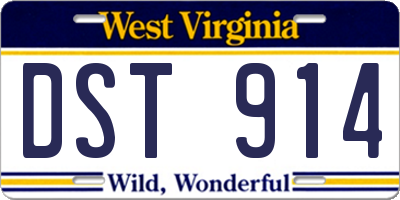 WV license plate DST914