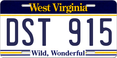 WV license plate DST915