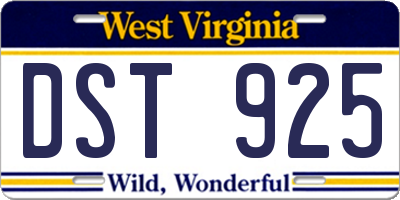 WV license plate DST925
