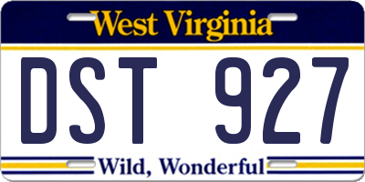 WV license plate DST927
