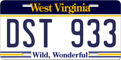 WV license plate DST933