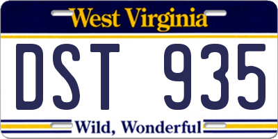 WV license plate DST935