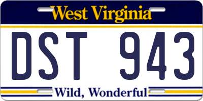 WV license plate DST943