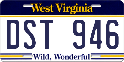 WV license plate DST946