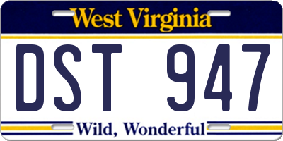 WV license plate DST947