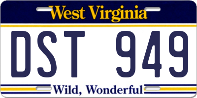 WV license plate DST949