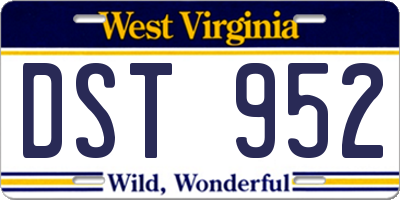WV license plate DST952