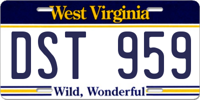 WV license plate DST959