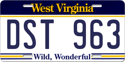WV license plate DST963
