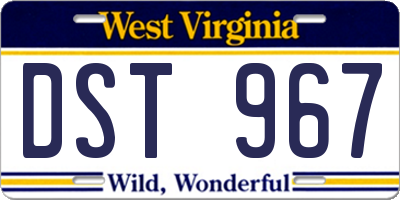 WV license plate DST967