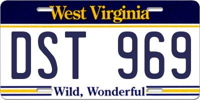 WV license plate DST969