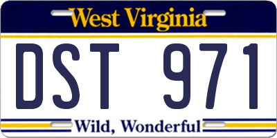 WV license plate DST971