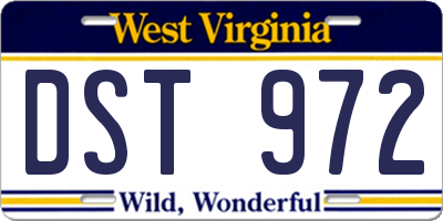 WV license plate DST972