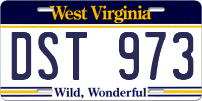 WV license plate DST973