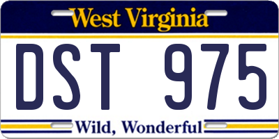 WV license plate DST975