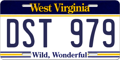 WV license plate DST979