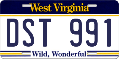 WV license plate DST991