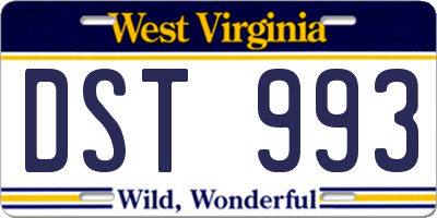 WV license plate DST993