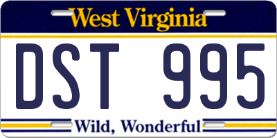 WV license plate DST995