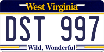 WV license plate DST997