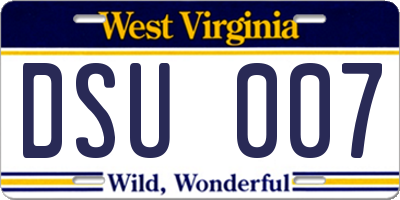 WV license plate DSU007