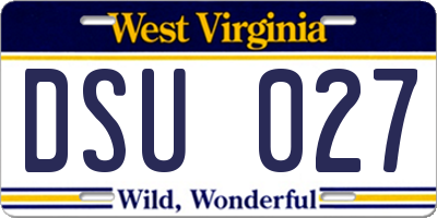 WV license plate DSU027