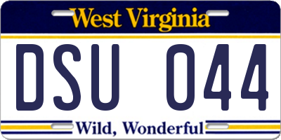 WV license plate DSU044