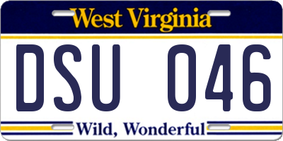 WV license plate DSU046