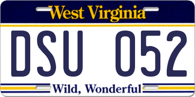 WV license plate DSU052