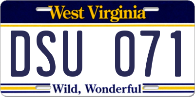 WV license plate DSU071