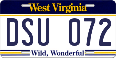 WV license plate DSU072