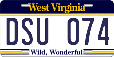 WV license plate DSU074